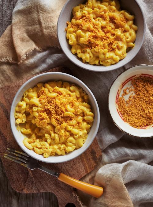 Macaronis au « fromage » végétalien
